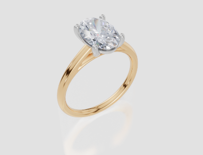 18ct Yellow Gold Oval Cut 2.00 Carat of Lab-Grown Diamond Ring