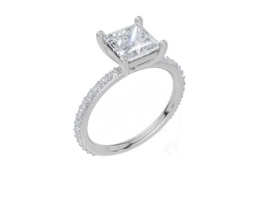 18ct White Gold Princess Cut 1.82 Carat tw of  Diamond Ring