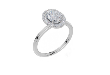 18ct White Gold Oval Cut 1.24 Carat tw of  Diamond Ring