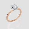 18ct Rose Gold Cushion Cut 0.61 Carat tw of  Diamond Ring