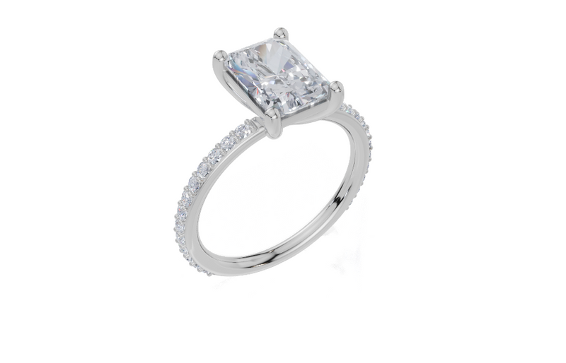 18ct White Gold Radiant Cut 2.33 Carat tw of Lab-Grown Diamond Ring