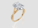 18ct Yellow Gold Oval Cut 4.00 Carat of Lab-Grown Diamond Ring