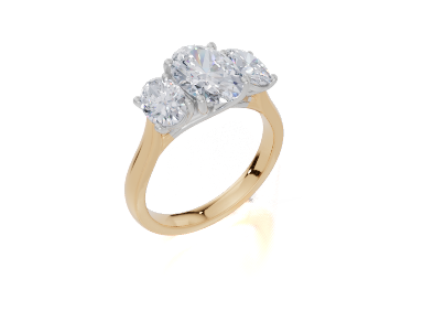 18ct Yellow Gold Oval Cut 2.50 Carat tw of Diamond Ring