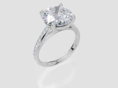 18ct White Gold Round Cut 4.33 Carat tw of Lab-Grown Diamond Ring