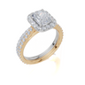 18ct Yellow Gold Radiant Cut 1.56 Carat tw of  Diamond Ring and 18ct White Gold 0.36 Carat tw of   Diamond Band