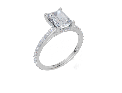 18ct White Gold Radiant Cut 1.90 Carat tw of  Diamond Ring