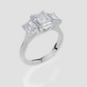 18ct White Gold Emerald Cut 2.50 Carat tw of Lab-Grown Diamond Ring