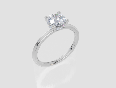 18ct White Gold Round Cut 1.05 Carat tw of Lab-Grown Diamond Ring