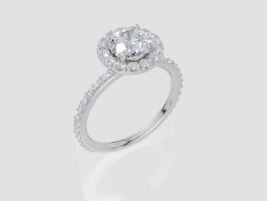 18ct White Gold Round Cut 1.59 Carat tw of Lab-Grown Diamond Ring