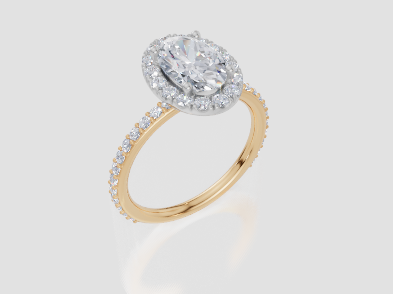 18ct Yellow Gold Oval Cut 2.13 Carat tw of Lab-Grown Diamond Ring