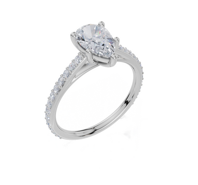 18ct White Gold Pear Cut 1.32 Carat tw of Lab-Grown Diamond Ring
