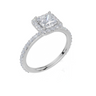 18ct White Gold Princess Cut 1.23 Carat tw of Lab-Grown Diamond Ring