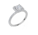 18ct White Gold Princess Cut 1.23 Carat tw of Lab-Grown Diamond Ring
