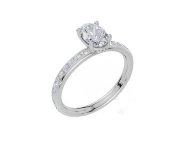 18ct White Gold Oval Cut 1.07 Carat tw of  Diamond Ring
