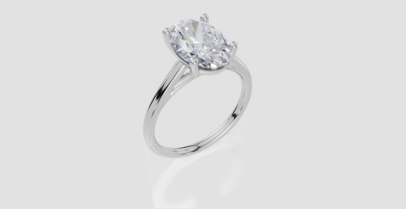 18ct Yellow Gold Oval Cut 3.00 Carat of Lab-Grown Diamond Ring