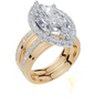 18ct Yellow Gold Marquise Cut 4.82 Carat tw of  Diamond Ring and 18ct Yellow Gold 0.32 Carat tw of   Diamond Band