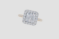 18ct Yellow Gold Princess Cut 2.67 Carat tw of Lab-Grown Diamond Ring