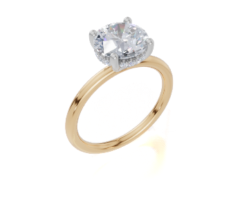 18ct Yellow Gold Round Cut 2.08 Carat tw of  Diamond Ring