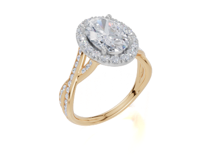 18ct Yellow Gold Oval Cut 2.58 Carat tw of  Diamond Ring