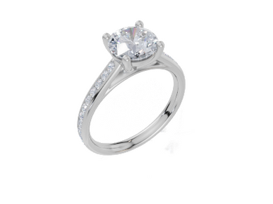 18ct White Gold Round Cut 1.82 Carat tw of Lab-Grown Diamond Ring