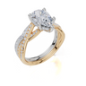 18ct Yellow Gold Pear Cut 1.81 Carat tw of Lab-Grown Diamond Ring and 18ct White Gold 0.30 Carat tw of Lab-Grown  Diamond Band