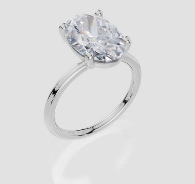 18ct White Gold Oval Cut 4.00 Carat of Lab-Grown Diamond Ring