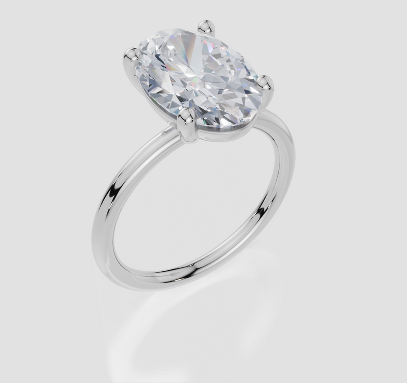 18ct White Gold Oval Cut 4.00 Carat of Lab-Grown Diamond Ring