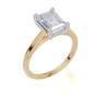 18ct Yellow Gold Emerald Cut 2.00 Carat of Lab-Grown Diamond Ring
