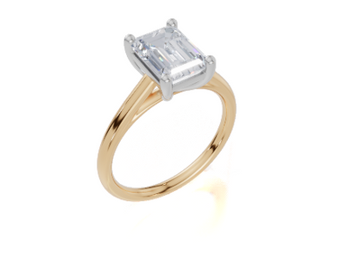 18ct Yellow Gold Emerald Cut 2.00 Carat of Lab-Grown Diamond Ring