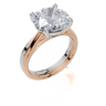 18ct Rose Gold Round Cut 4.00 Carat of  Diamond Ring and 18ct White Gold  Band