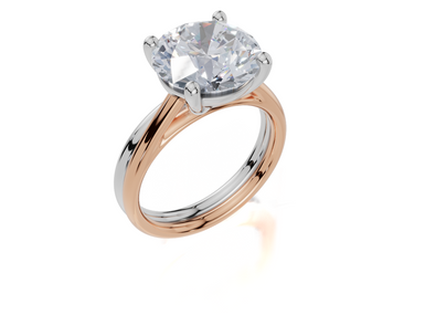 18ct Rose Gold Round Cut 4.00 Carat of  Diamond Ring and 18ct White Gold  Band