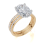 18ct Yellow Gold Oval Cut 3.42 Carat tw of Lab-Grown Diamond Ring and 18ct Yellow Gold 0.36 Carat tw of Lab-Grown  Diamond Band