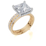 18ct Yellow Gold Princess Cut 4.42 Carat tw of  Diamond Ring and 18ct Yellow Gold 0.36 Carat tw of   Diamond Band