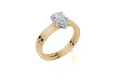 18ct Yellow Gold Pear Cut 0.75 Carat of  Diamond Ring and 18ct Yellow Gold  Band