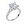18ct White Gold Princess Cut 2.41 Carat tw of Lab-Grown Diamond Ring