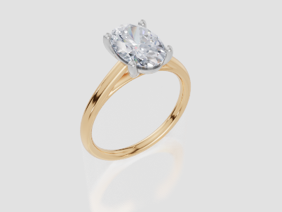 18ct Yellow Gold Oval Cut 2.00 Carat of Lab-Grown Diamond Ring