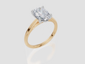 18ct Yellow Gold Oval Cut 2.00 Carat of Lab-Grown Diamond Ring