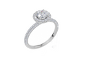 18ct White Gold Round Cut 0.99 Carat tw of  Diamond Ring
