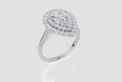 18ct White Gold Pear Cut 1.51 Carat tw of  Diamond Ring