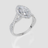 18ct White Gold Marquise Cut 1.51 Carat tw of Lab-Grown Diamond Ring