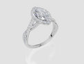 18ct White Gold Marquise Cut 1.51 Carat tw of Lab-Grown Diamond Ring