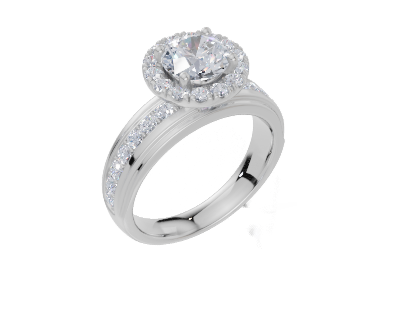 18ct White Gold Round Cut 1.63 Carat tw of Lab-Grown Diamond Ring