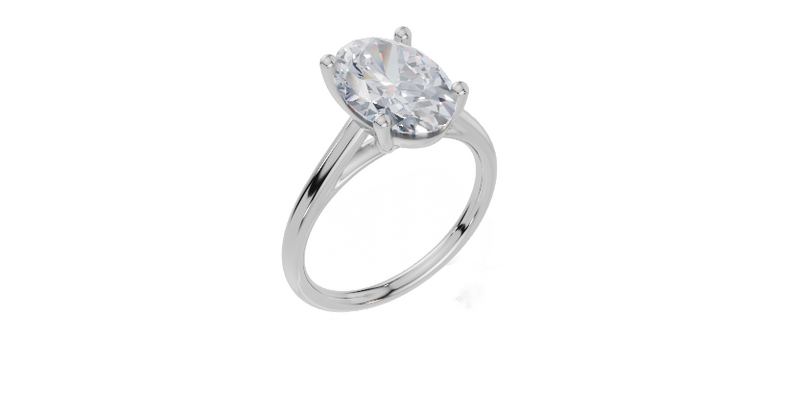 18ct White Gold Oval Cut 3.00 Carat of Lab-Grown Diamond Ring