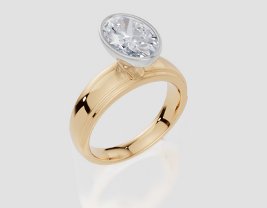 18ct Yellow Gold Oval Cut 2.00 Carat of Lab-Grown Diamond Ring