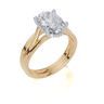 18ct Yellow Gold Oval Cut 2.09 Carat tw of Lab-Grown Diamond Ring and 18ct Yellow Gold Lab-Grown Band