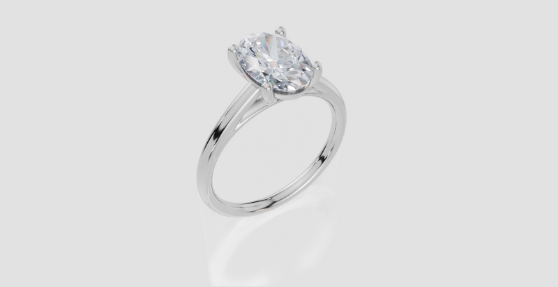 18ct White Gold Oval Cut 2.00 Carat of Lab-Grown Diamond Ring