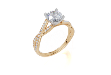 18ct Yellow Gold Round Cut 1.24 Carat tw of  Diamond Ring
