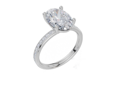 18ct White Gold Oval Cut 3.33 Carat tw of Lab-Grown Diamond Ring