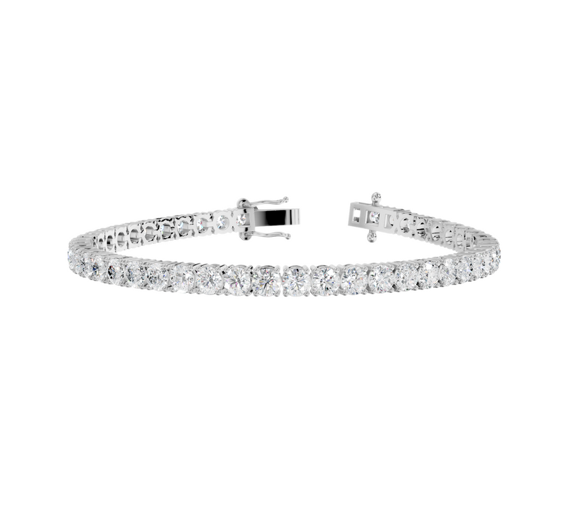 18CT White Gold Round Cut 9.80 Carat tw of Lab Grown Diamonds Tennis Bracelet