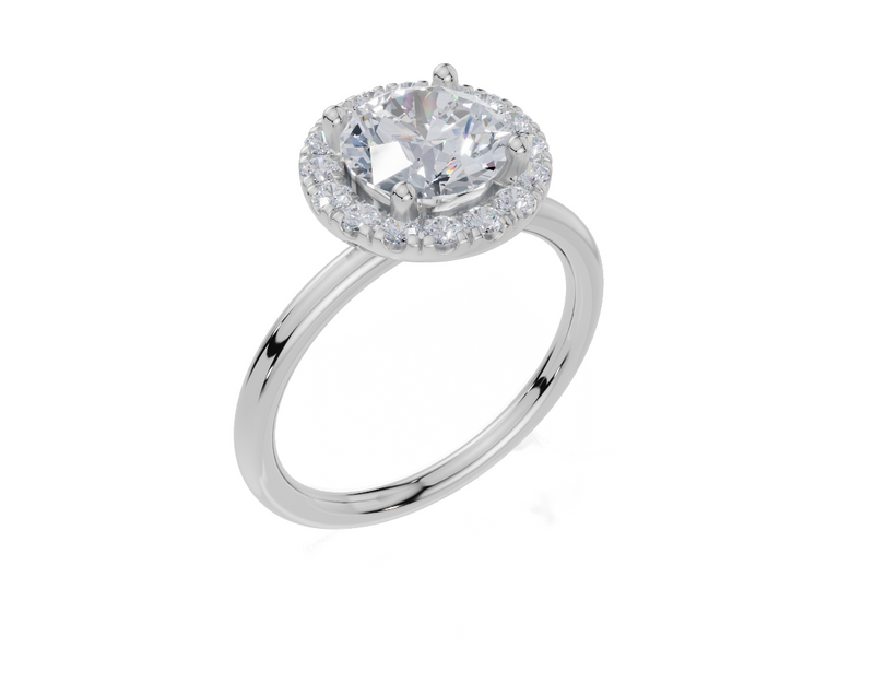 18ct White Gold Round Cut 1.80 Carat tw of  Diamond Ring